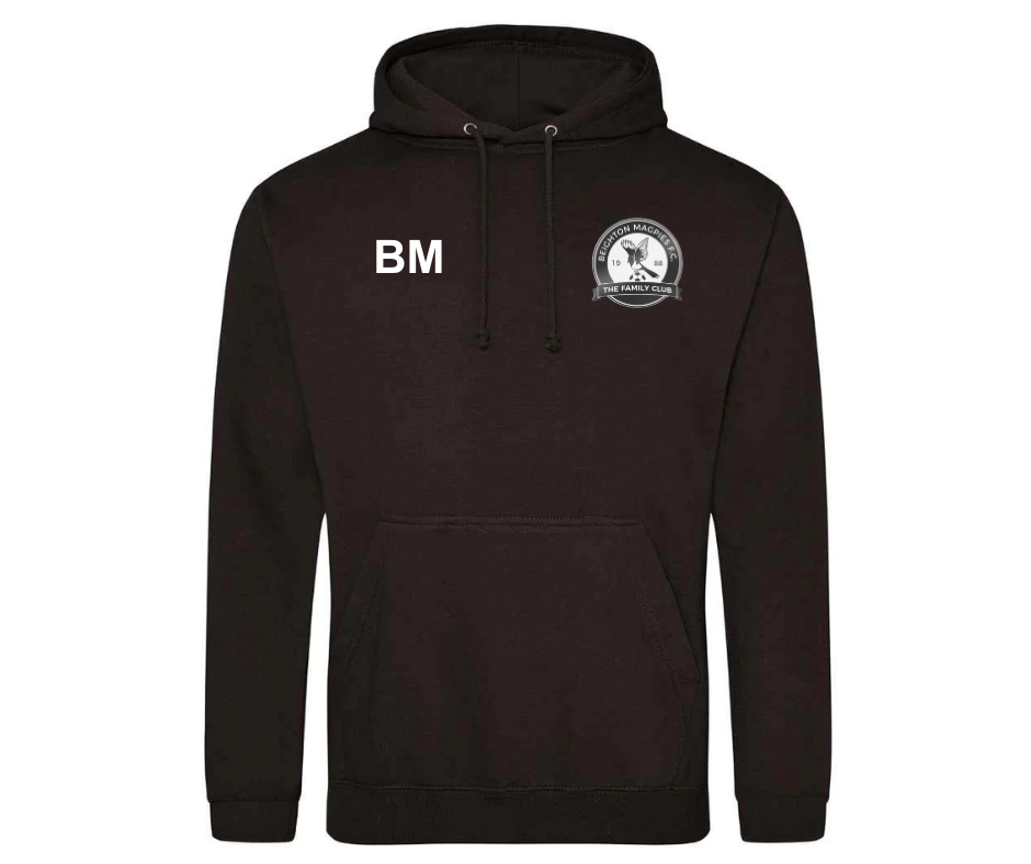 Beighton Magpies Hoodie with Initials and Hickory's logo